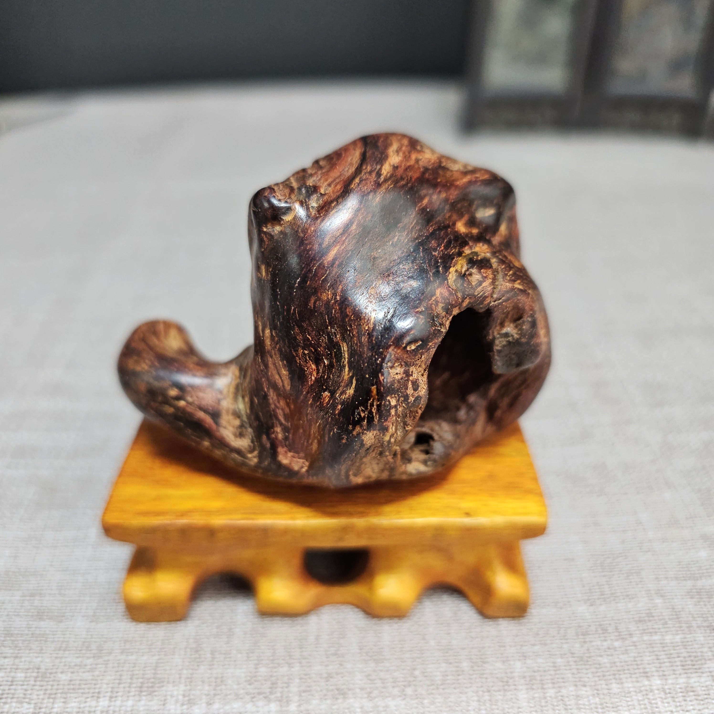 海南降真香沉水香眼摆件大叶瘤疤紫油金甲把件文玩收藏礼品赠底座,淘宝优惠券,粉丝福利购,淘宝优惠卷