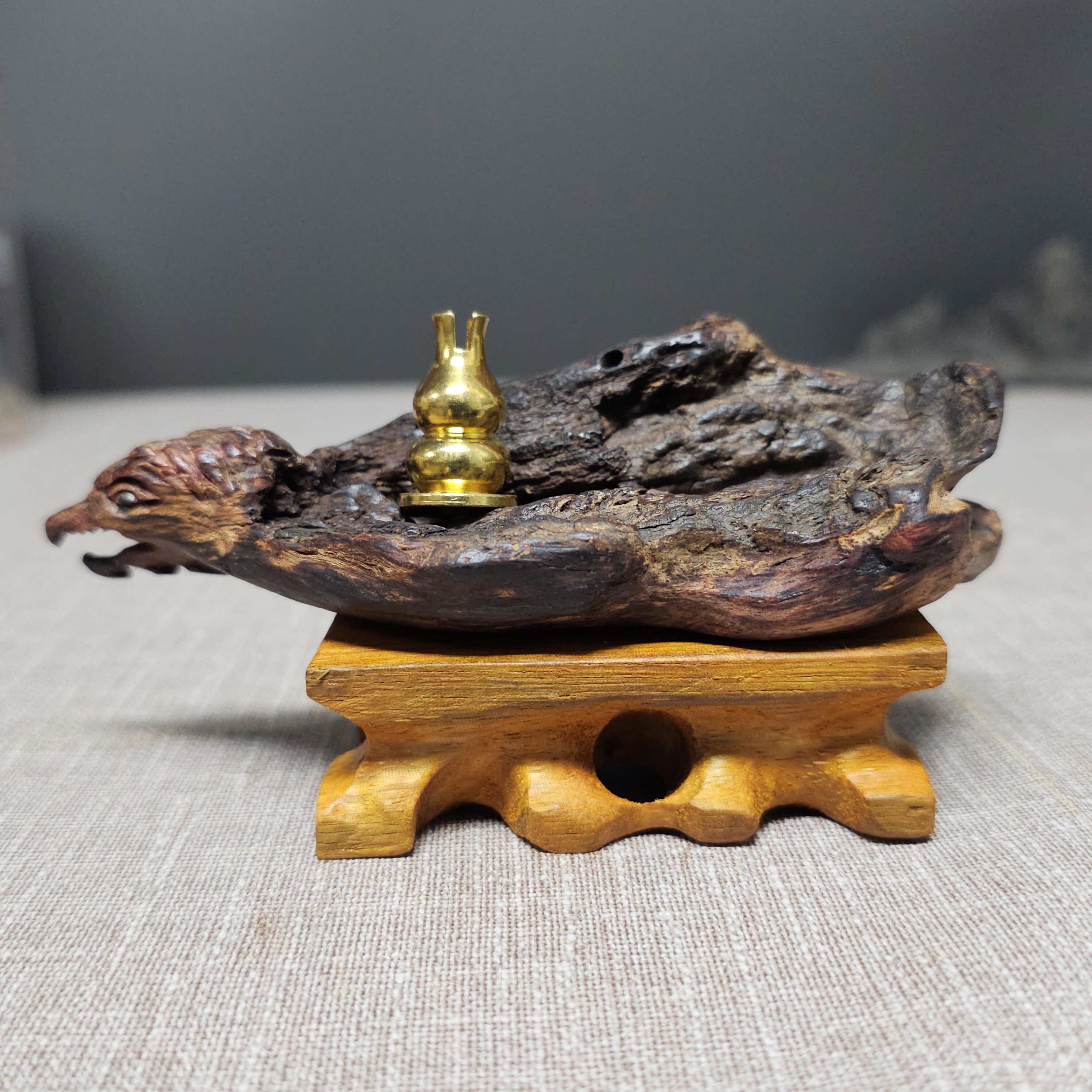 海南降真香复古小摆件香插飞舟形状大叶瘤疤香眼天然老料赠底座,淘宝优惠券,粉丝福利购,淘宝优惠卷