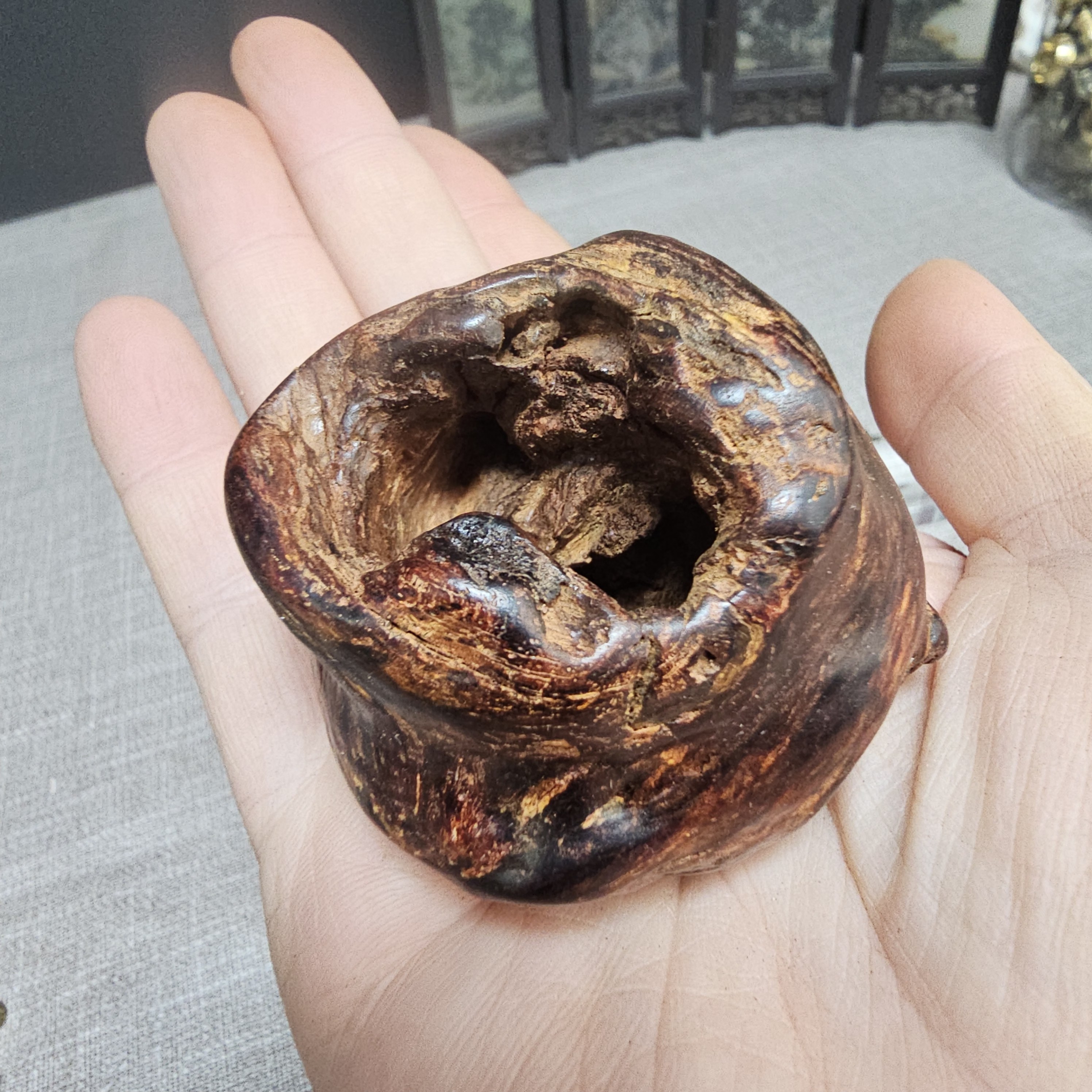 海南降真香沉水香眼摆件大叶瘤疤紫油金甲把件文玩收藏礼品赠底座,淘宝优惠券,粉丝福利购,淘宝优惠卷