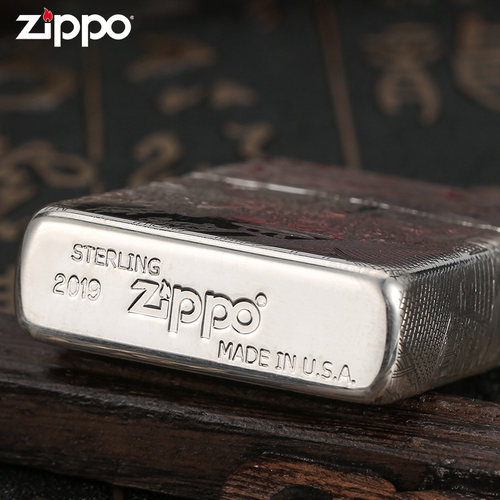 zippo正版打火机 清明上河图纯银原装防风煤油创意男士火机送男友 - 图3
