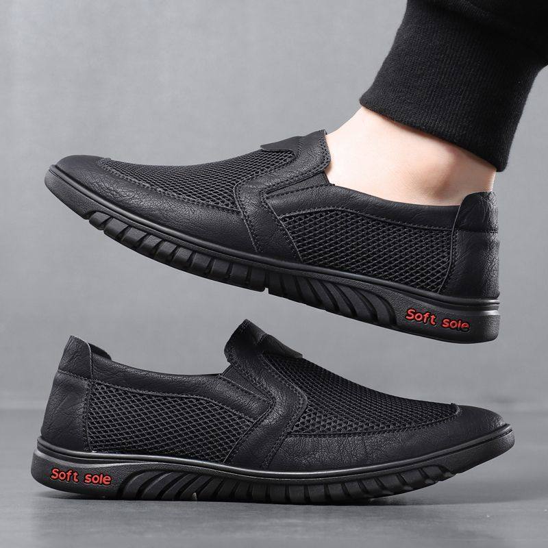 网面鞋男2025夏季新款镂空透气网鞋一脚蹬洞洞鞋软底轻便中老年鞋,淘宝优惠券,粉丝福利购,淘宝优惠卷