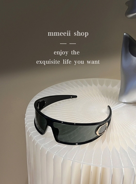 MMEEII/时髦精匕备~墨镜发箍二合一金属字母眼镜男女显脸小太阳镜