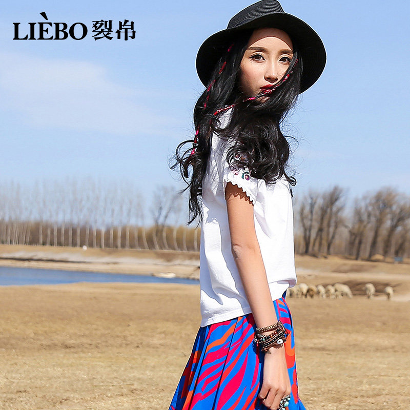 裂帛白色棉短袖女2020新款夏装t恤 裂帛立天T恤