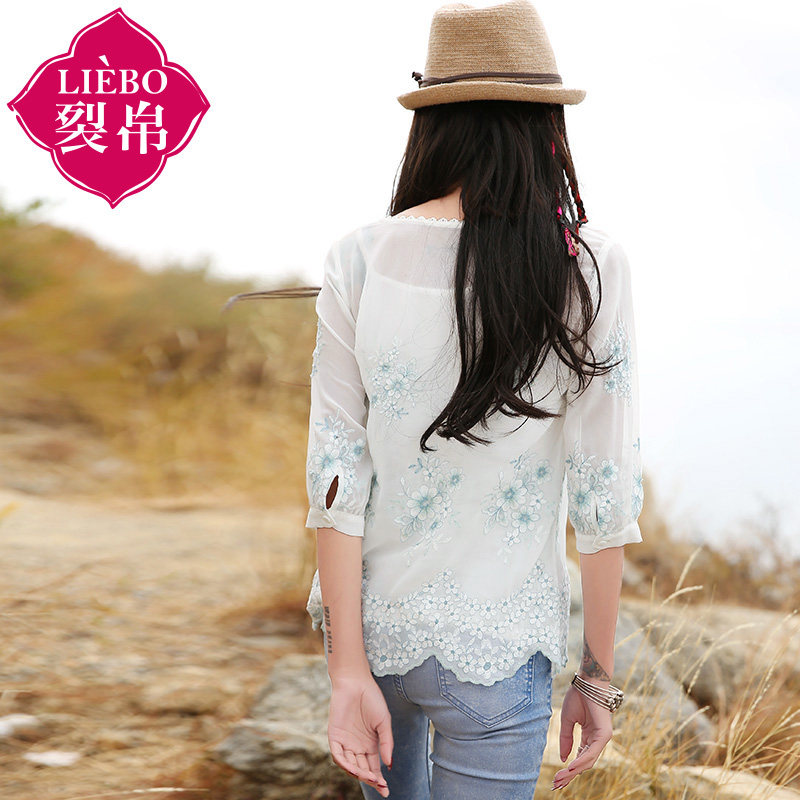 裂帛碎花雪纺女2020夏装新款薄衬衫 裂帛立天衬衫