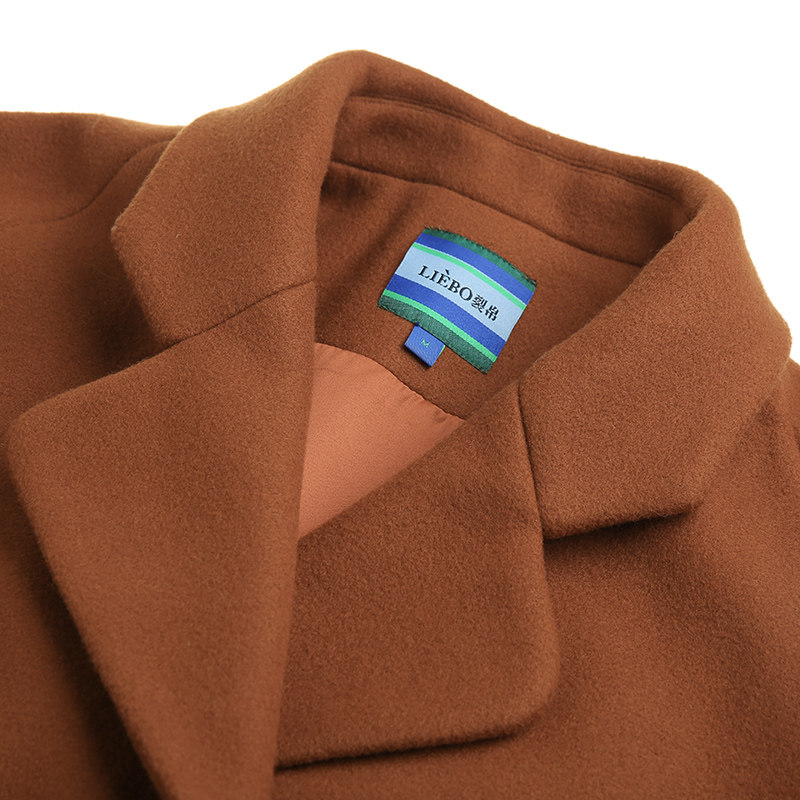 裂帛2020秋季新款翻领精美绣花插袋 裂帛逸童怡思毛呢外套