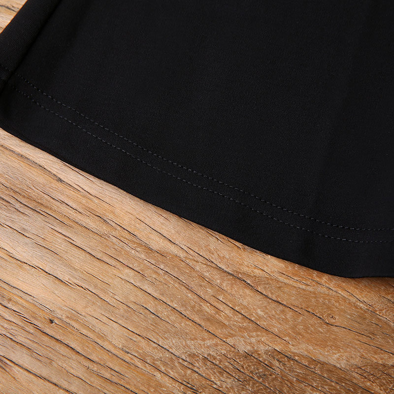 裂帛2019夏装女新款雪纺拼针织黑色 裂帛立天连衣裙