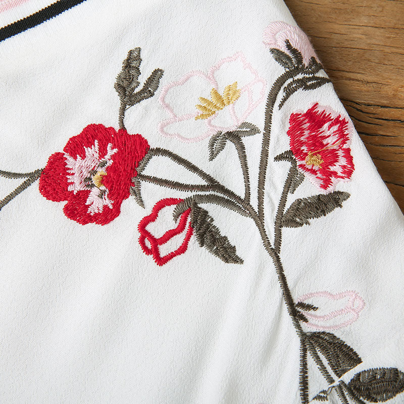 裂帛2020夏装新款气质v领织带衬衫 裂帛立天衬衫