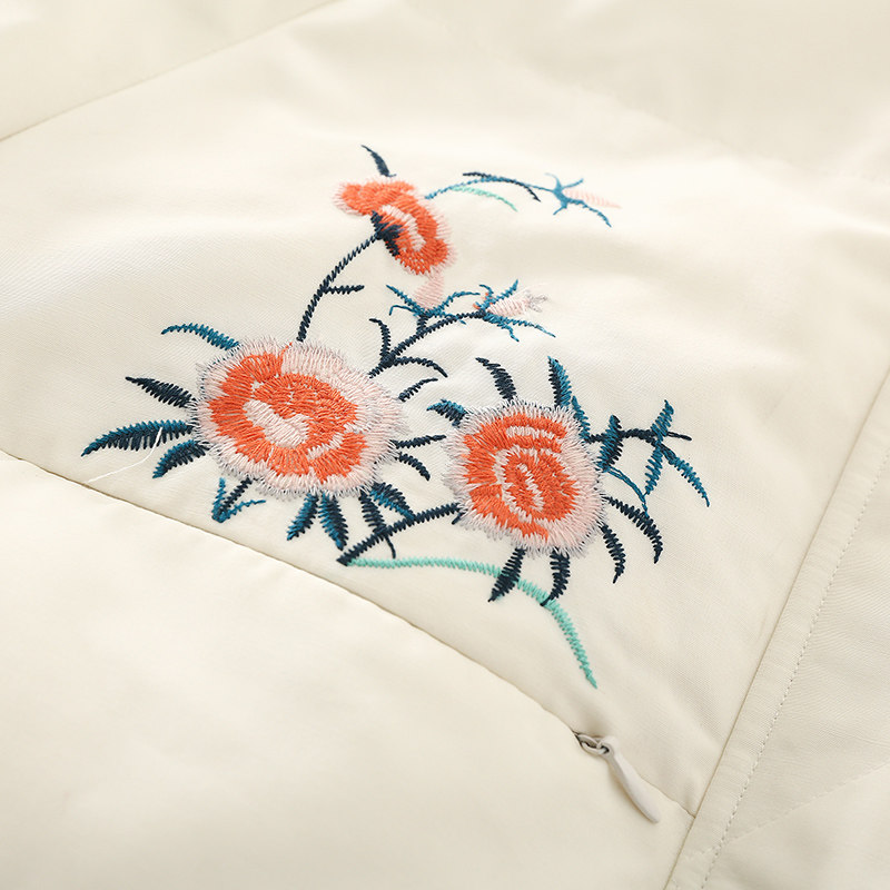 裂帛短慵懒风2020年新款刺绣白鸭绒 裂帛立天羽绒服