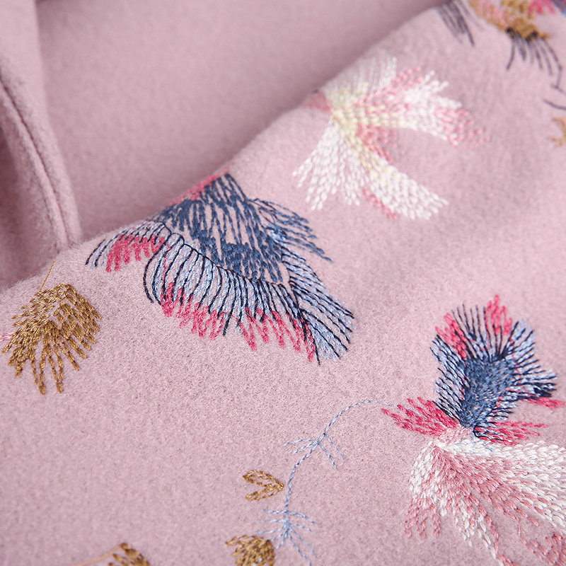 裂帛2019秋冬新款甜美翻驳领双排扣 裂帛玉茗毛呢外套