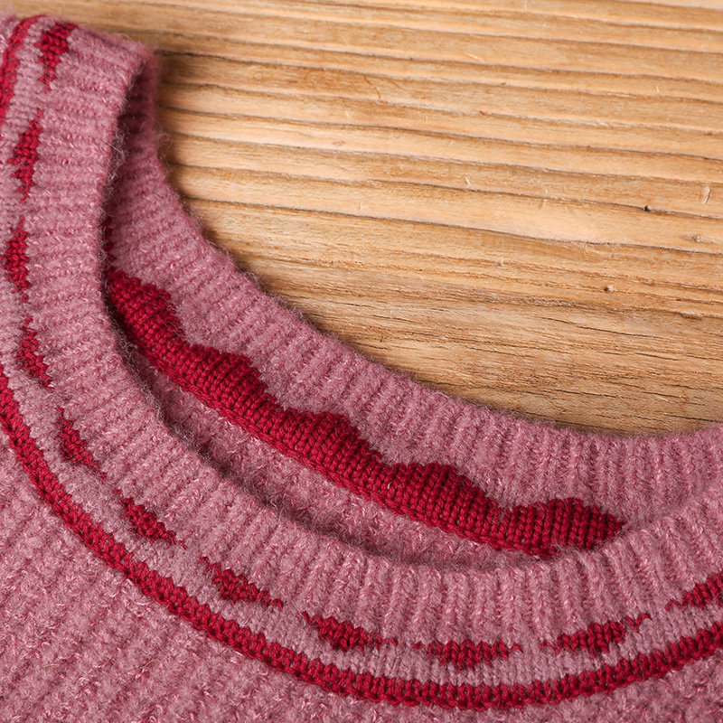 裂帛2020新款秋季圆领提花百搭毛衣 裂帛立天毛衣