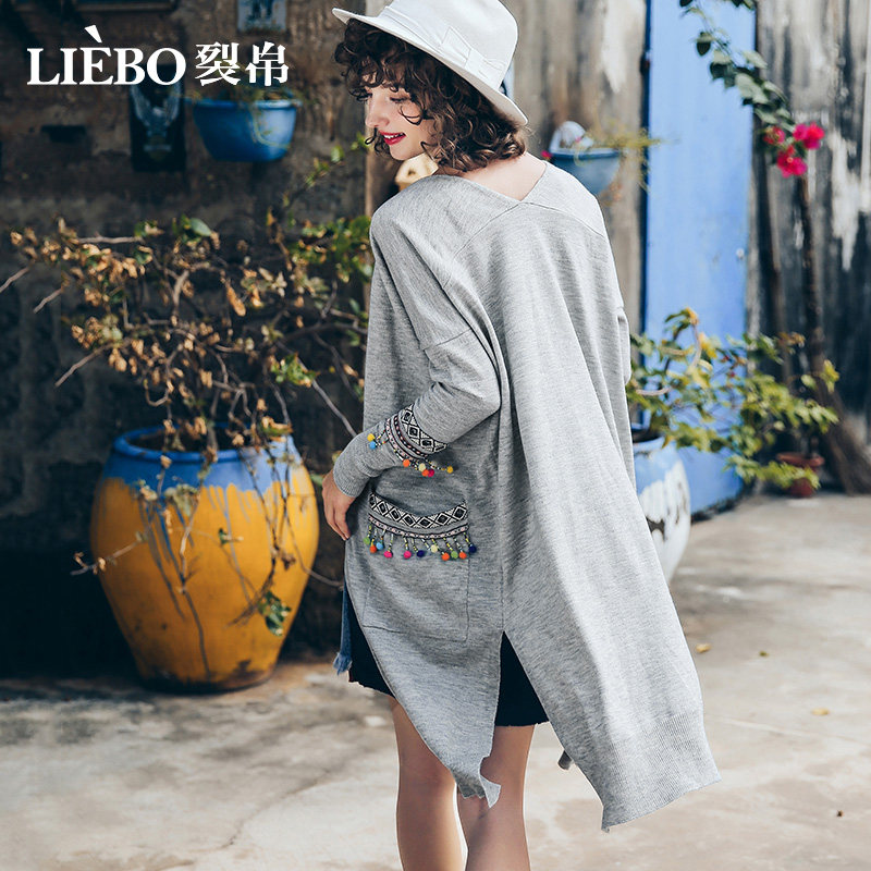 裂帛2019秋季新款冷淡风v领开衫 裂帛立天毛针织衫