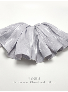 高级感手工灰紫色流光纱大号裙摆发圈发饰发绳头饰