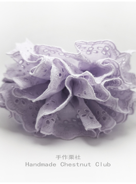 四层蕾丝刺绣花边小蛮腰纯棉发圈发绳丸子头皮筋褶皱波浪发饰