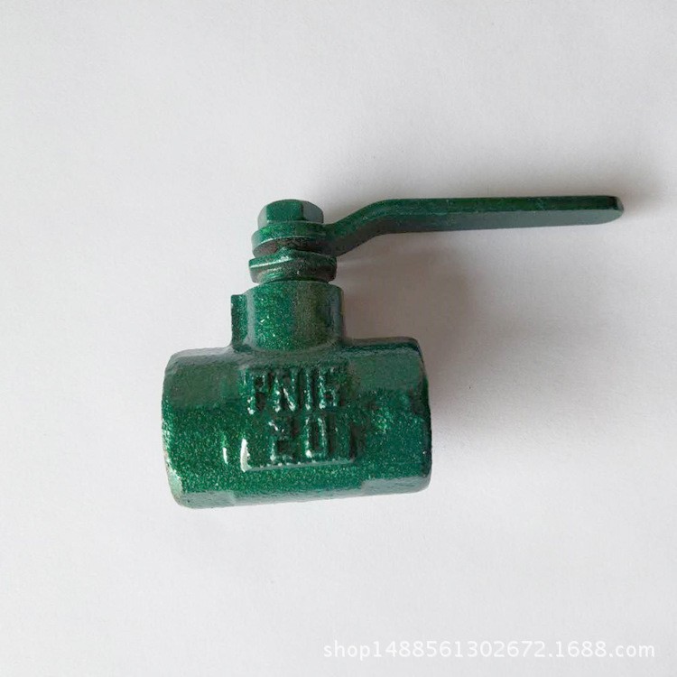 绿色烤漆球阀Q11F-16水阀铸铁球阀注浆空压机铁阀门4分DN15 - 图1