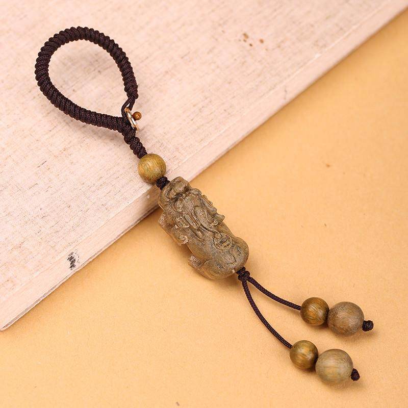 绿檀木貔貅汽车钥匙扣2025年新款手机链挂绳u盘挂件小饰品男女生,淘宝优惠券,粉丝福利购,淘宝优惠卷