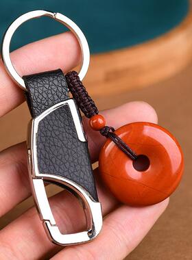 红竹石平安扣吊坠天然石碑护身符影子石项坠断掌纹苦情男女士配饰