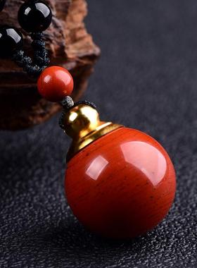天然红竹石项链男女饰品吊坠舍利塔嘎乌盒珠瓶项链空心瓶