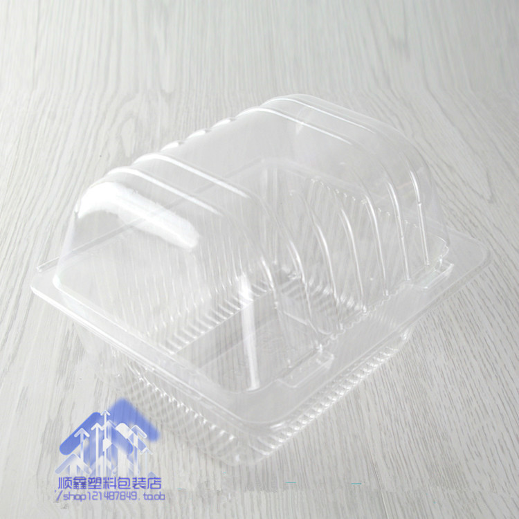 透明塑料盒带扣面包蛋糕盒小瑞士卷盒加厚小西点盒点心包装盒K57-图1