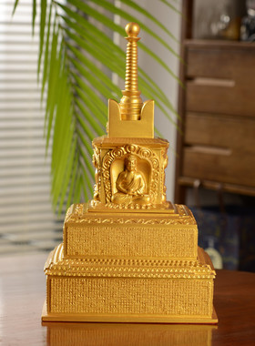全铜金刚经塔浮雕整篇金刚经摆件