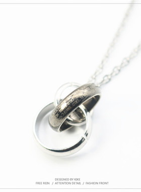 女生小众设计街头风吊坠毛衣链