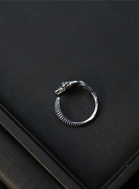 福祥福鳄鱼戒指男潮ins时尚个性