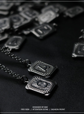 26英文字母钛钢项链