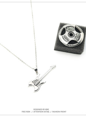潮人学生钛钢搞怪风格音乐项链