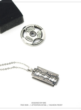 潮人钛钢搞怪风黑色夸张项链