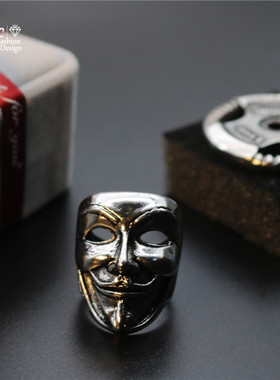 小丑面具欧美风复古戒子