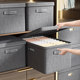 Cotton and linen clothing storage box household large capacity clothing sorting box wardrobe foldable storage quilt sorting box