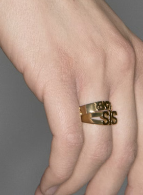 MOMDADSISTER字母印章戒指