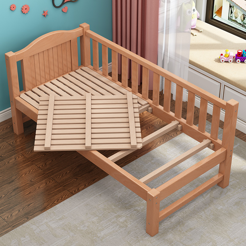 实木儿童拼接床单人床边加宽小床拼接大床公主床带护栏宝宝婴儿床