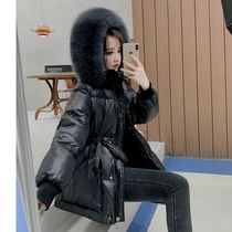 Down clothes Winter women 2023 Latest on the east gate high-end large fur collar thickened white duck suede small anti-chill suit
