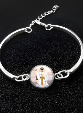 女娲娘娘手链饰品挂件女娲补天神像随身手串佛珠纪念送人结缘礼品