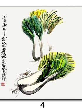 齐白石走廊正方形国画画芯新中式