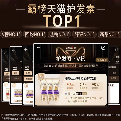 潘婷护发素3三分钟奇迹干枯损伤修护烫染毛躁滋养柔顺滑官方正品 - 图1