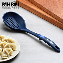 SHCJ Life Picker Silicone Gel Leakage Spoon Without Dip Pan Special High Temperature Resistant Kitchenware Long Handle Spoon Food Grade