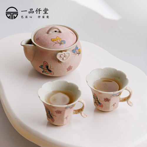 不烫手精致手抓壶女士户外一人饮茶具便携式露营旅行喝茶茶壶套组 - 图3
