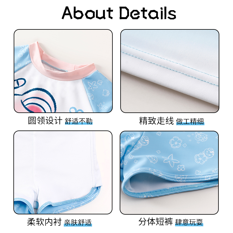 竞浪儿童泳衣女孩分体游泳衣女童奥飞2025新款中大童防晒速干泳装