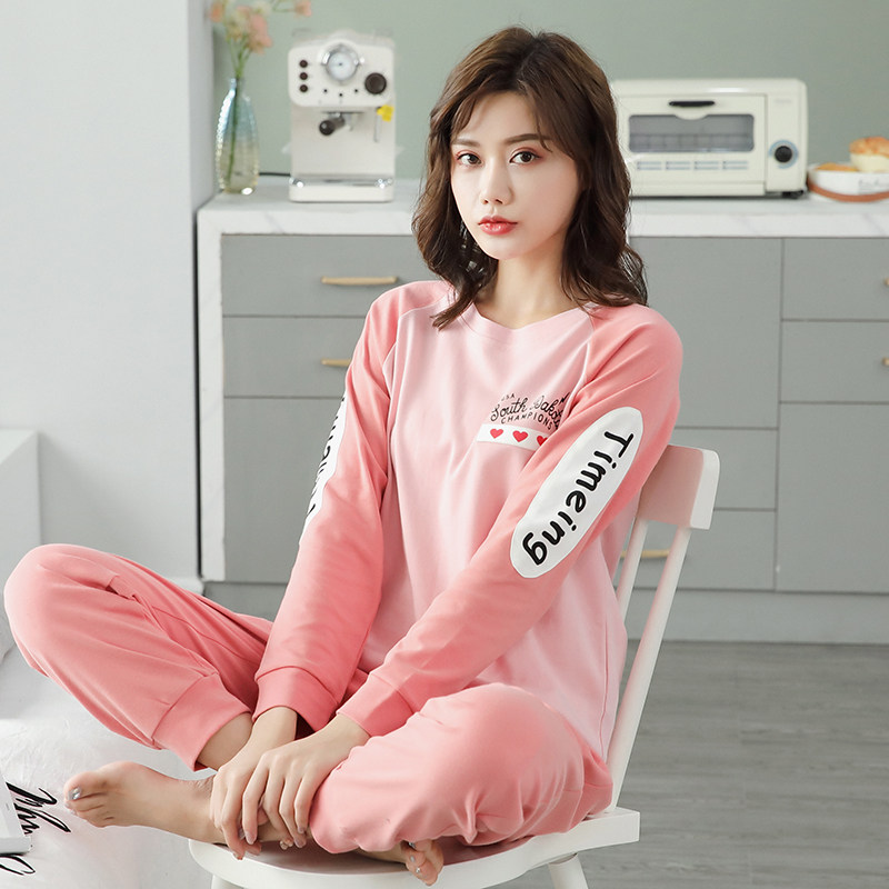 春秋款长袖纯棉居家2021年女睡衣 美姿居服饰睡衣/家居服套装