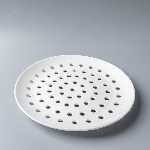 Steamed dumpling tray ceramic adult round Japanese 10-inch porous