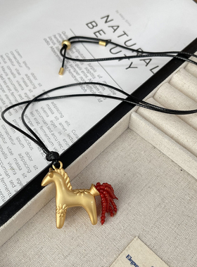 小马吊坠长款项链秋冬毛衣链