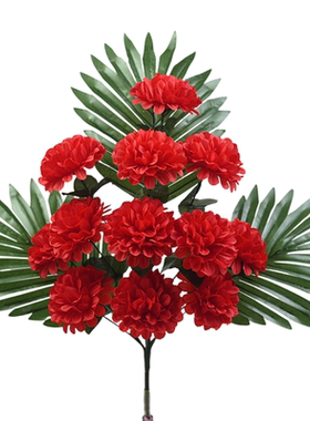 温馨花坊12头扇形园菊仿真菊花清明祭祀假花陵园扫墓墓碑摆放花束