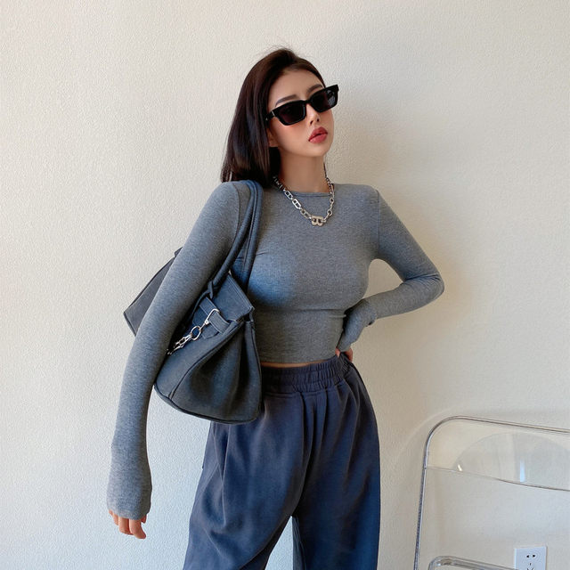 Liviahome hot girl tight base shirt top