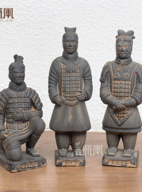 陶土高温烧制秦始皇兵马俑摆件