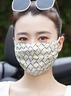 真丝防晒口罩女防紫外线面罩100%