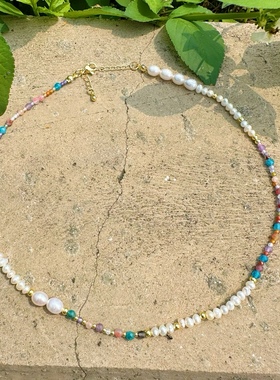 MLGM新款小众设计感轻奢女神项链 手工串珠个性春夏国风锁骨链女