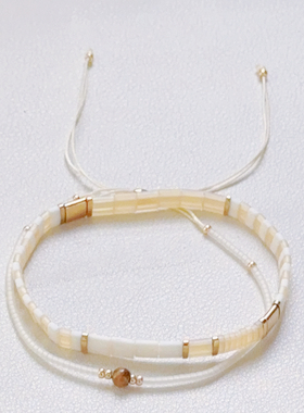 MLGM新款搭配暖黄tila珠治愈手链 欧美风个性轻奢御幸珠小手链女