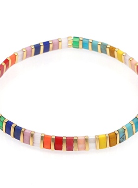 小众波西米亚玻璃珠手工串珠手链