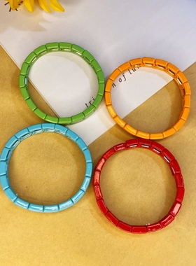 小众饰品波西米亚风纯色本命红合金搪瓷箭头手串 叠戴ins风小手链